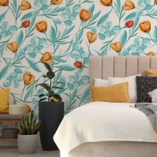 Removable Wallpaper, Floral Wallpaper, Peel and Stick Wallpaper, Temporary Wallpaper, Wall Paper 