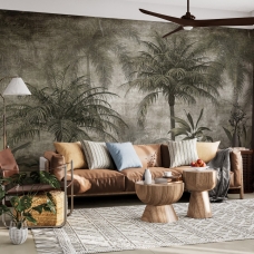 Tropical Forest Dark Wallpaper, Peel and Stick Wallpaper Mural