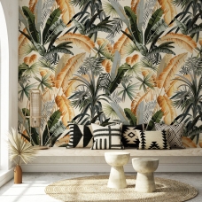 Tropical Peel Stick Banana Leaf Wallpaper l Banana Leaf Wall murall Tropical Peel and Stick