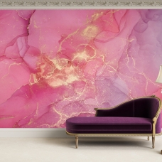 Watercolor Pink Marble Wallpaper, Removable Wallpaper Abstract Pink and Gold Wall Mural, Self Adhesive, Peel and Stick, Wall Decor